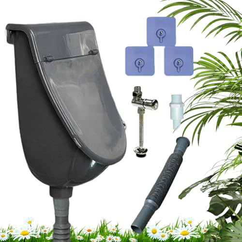 Wall-Mounted Men’s Urinal with Cover, Portable Outdoor Toilet, Heavy-Duty Urinal for Garage and Shed, Compact Waste Solution for Camping and Construction, Outdoor Bathroom Accessory