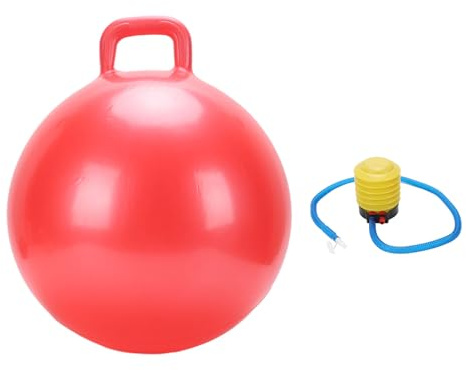 SPYMINNPOO Palline Rimbalzanti con Manico per Bambini, Palla Gonfiabile da 18 Pollici per Sedersi e Rimbalzare con Pompa per Divertimento All'aperto Al Chiuso