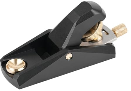 perfeclan Cepillo de bloque de ángulo bajo, cepillo de madera, rendimiento, fácil de operar, aleación de aluminio y latón, resistente para accesorios de, Negro