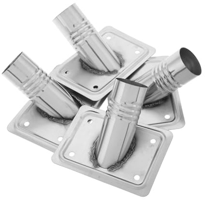 Floor Brush Head Connector 4pcs Metal Push Broom Adapter | Threaded Replacement Part, for Mop Handles and Metal Poles, Quick Assembly for Homes and Commercial Spaces