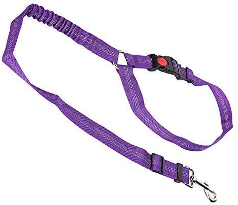 Generic Justerbart Hundbälte för Bil Nackstöd Nylon Reflekterande Husdjursrem med Vridbart Snäppspänne Universal Passform för små och Stora Hundar Säkert och Bekvämt Resetillbehör (Purpur)