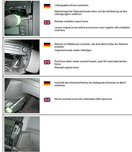 KUDA Handyhalterung passend für für VW Golf V ab 11/2003 & VW Jetta ab 07/2005 - Telefonkonsole für Smartphones, Handy, Navi und mehr - Kunstlederkonsole, schwarz, 096655