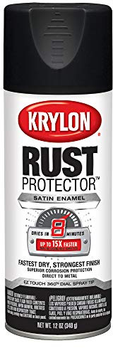 Krylon K06902407 Rust Protector and Preventative Enamels, Satin Black 12 Oz.