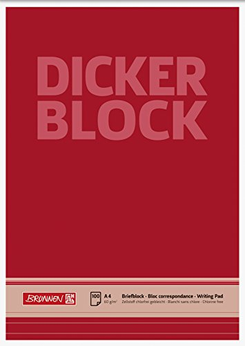 Brunnen 1052687 Briefblock / Schreibblock / Der dicke Block (A4, liniert, 100 Blatt, 60g/m²)