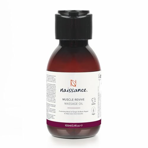 Naissance Muscle Revive Warming Massage Oil 100ml – Warming Deep Tissue Blend with Ginger, Black Pepper & Juniper – Soothing Massage Therapy for Sore Muscles, Joint Relief & Sports Recovery