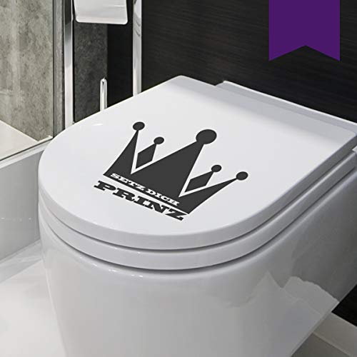 WANDKINGS WC Deckel Setz Dich Prinz (mit Krone) Aufkleber 22 x 17 cm violett - erhältlich in 33 Farben