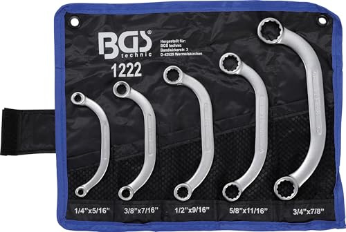 BGS 1222 | Start- och blocknyckelsats | tumstorlekar | SW 1/4 tum – 7/8 tum | 5 delar