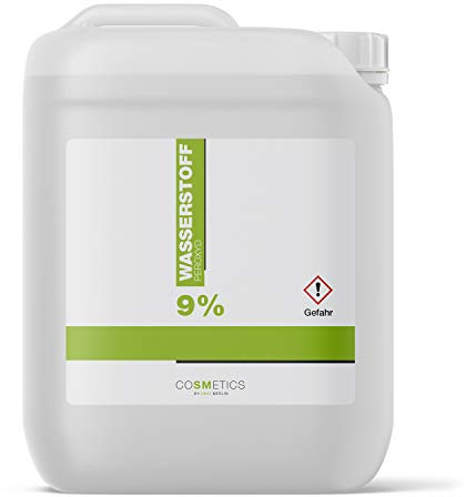Wasserstoffperoxid - Made in Germany - Oxydant, Hydrogen Peroxid, Entwickler | Wasserstoffperoxyd | Blondierung, Blondiermittel, Bleichmittel (9 Prozent, 5 Liter)