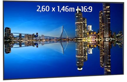Ecran de Projection sur Cadre 2,60 x 1,46m - Format 16:9 - Cadre Extra-Fin