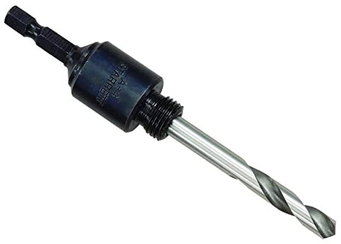 Starrett A4 Hole Saws Arbor - 14-30mm Hex Shank Arbor Screw Thread with 6.35mm High-Speed Steel Pilot Drill - Quick Change Mandrel
