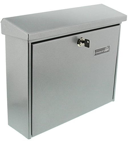 Burg-Wächter Briefkasten mit Öffnungsstopp, A4 Einwurf-Format, EU Norm EN 13724, Verzinkter Stahl, Amsterdam 867 Si, Silber