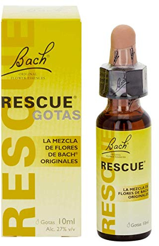 Bach - Rescue Gotas, Complemento Alimenticio con Flores, 10 ml | Remedio Natural, Tranquilidad, Ayuda para la Gestión de Emociones, Uso Diario, Formato Gotas, Fácil de Tomar, Adultos