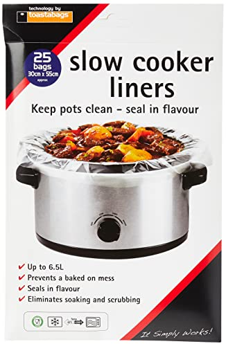 Toastabags Slow Cooker Plastic Liner (Pack of 25) Transparent, Packing May Vary