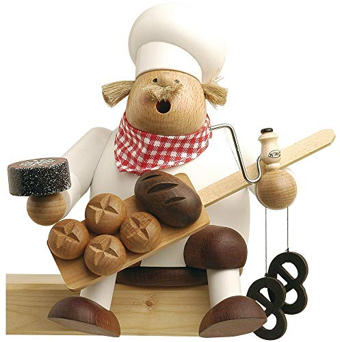 KWO Smoking Man Figurine, Baker, 17 cm, Wood, Multicolour, One Size