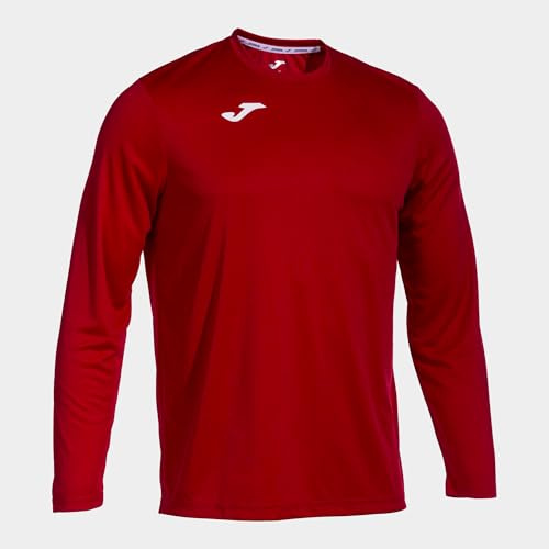 Joma - Camiseta Deportiva Manga Larga Hombre - Ligera y Transpirable Ideal para Todo Tipo de Deporte - Combi L - Rojo