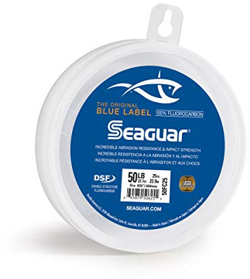 Seaguar Blue Label 100% Flourocarbon Fishing Line Leader, Freshwater, Multiple Sizes, Clear