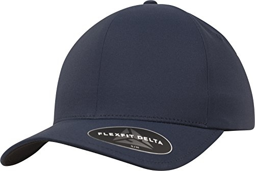Flexfit Delta Baseball Cap, Unisex Basecap aus Polyester für Damen und Herren, ohne Naht, wasserabweisend, Navy, L/XL