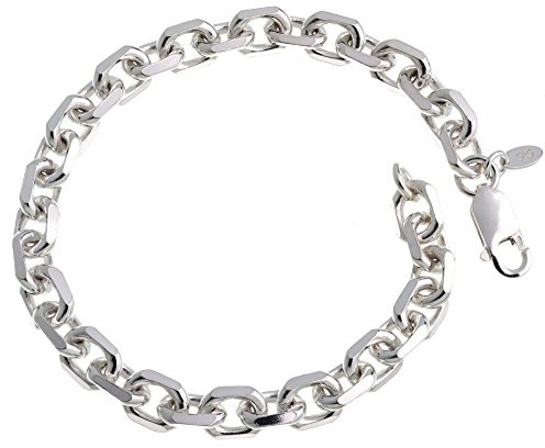 Massives Ankerkette Armband 6,5mm Breite - 925 Silber, Länge wählbar 16-25cm …