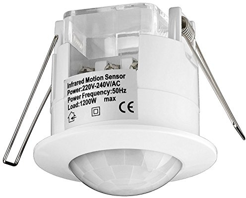Goobay 95173 Infrarot Bewegungsmelder für Innen IP20, 360° PIR Sensor für LED Deckenleuchte Melder Decke Unterputz Montage 6 m Reichweite, Weiß