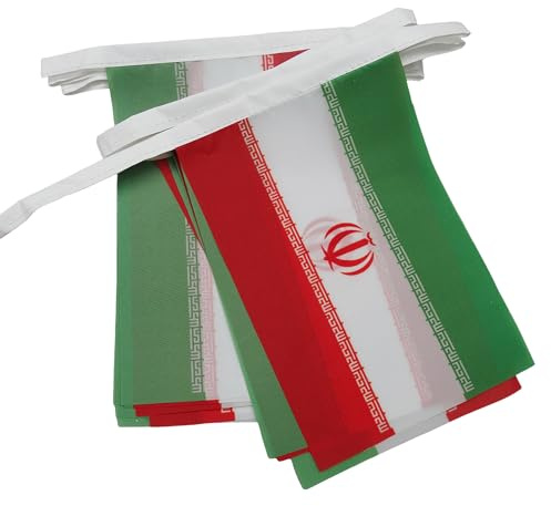 AZ FLAG Iran Bunting 12 m 20 flags Light Polyester 45x30 cm