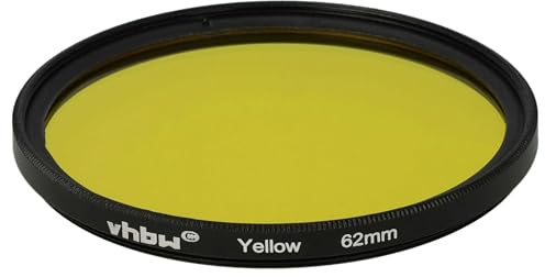 vhbw Universal Farbfilter gelb für Kamera Objektive mit 62mm Filtergewinde | Gelbfilter