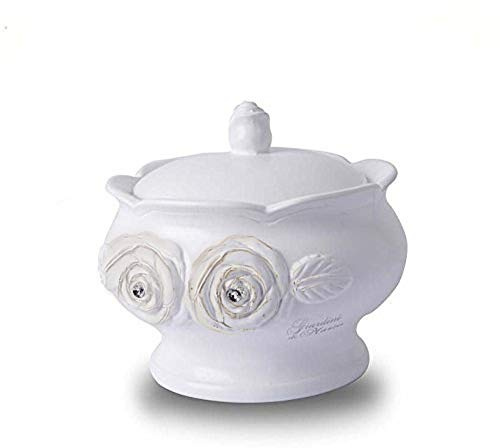 Giardini di Marzo Biscottiera Linea white 21x21x18 cm