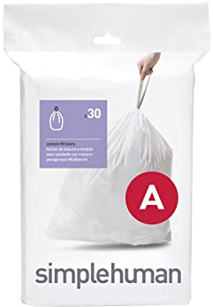 simplehuman CW0160 code A Custom Fit Bin Liners, White Plastic (Pack of 30 Liners)