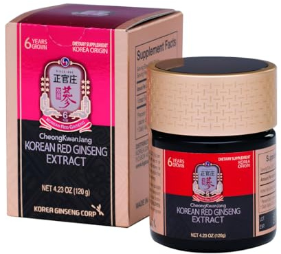 JungKwanJang Koreanischer 6 Jahre Roter Panax Ginseng Reiner Extrakt 100% 120g (40 Tage) - reduziert Müdigkeit & stärkt das Immunsystem | in Südkorea Angebaut, Produziert, Laborgeprüft