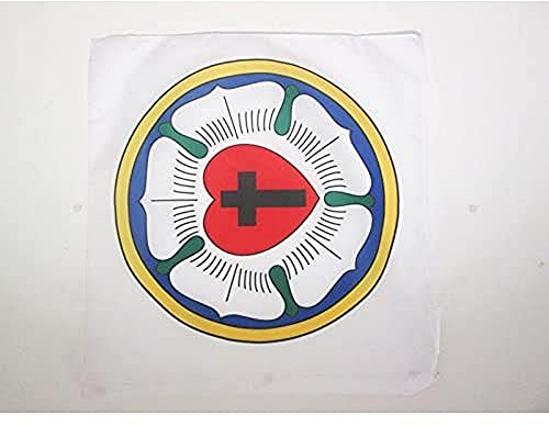AZ FLAG Flagge Evangelisch-lutherische Kirchen 90x90 cm Hohlsaum | Für innen und außen lutherischen dekorative Flagge doppelte Nähte und verstärkte Kanten mit Masttunnel 100D Polyester