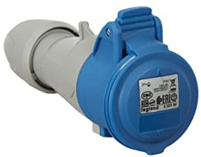 LEGRAND, CEE-Kupplung, 16A blau 3-polig (2P+PE), 6h (230V/16A), Schutzart IP44, IK09, 090105