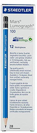 Staedtler Mars Lumograph Bleistift, 2B, 12 Stück