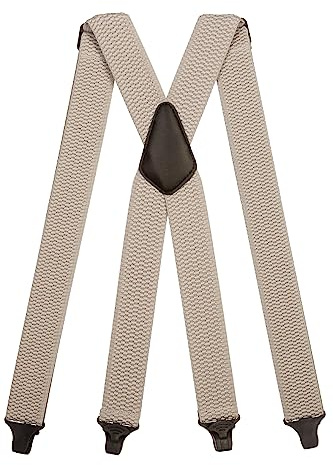 Olata slitstarka X-form flygplatshängslen med plastklämmor, 4 cm - Ljusgrå