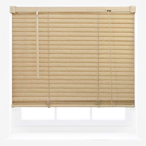 PVC Venetian Blinds Made to Measure Wood Effect Window Blind New - Natural 180cm x 150cm