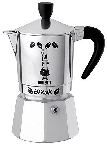 Bialetti Break, Caffettiera Moka da 3 tazze, colore: Nero