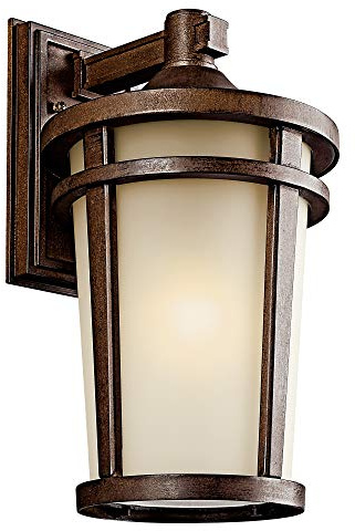 Kichler Atwood 17.75 1 Light Outdoor Wall Light with Light Umber Mist and Brown Stone