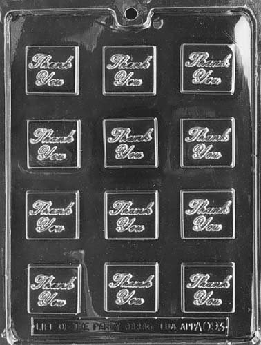 Home Chocolate Factory Thank You Squares Chocolate Mould