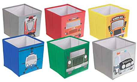 Clever Creations Vehicle Variety Collapsible Storage Organizer Storage Box Folding Storage | Perfect Size Storage Chest for Books, Shoes & Games