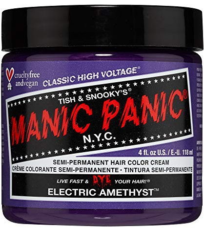 MANIC PANIC Classic Electric Amethyst Semi Permanent Hair Color - Bright Purple Hair Dye for Women & Men That Lasts 4-6 Weeks - Vegan, Ammonia & Cruelty-Free - Create & Mix Custom Shades (4oz)