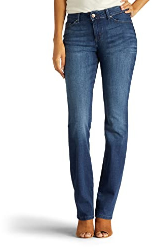 LEE Women's Modern Series Curvy Fit Bootcut Jean with Hidden Pocket, Majestic, 14