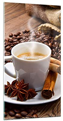 ARTTOR Bilder auf Glas 55x100 cm Wandbild Glasdruck Küche - 2152 | Kaffee Schokolade Frühstück Vertikal Groß Modern Dekoration Wohnzimmer Schlafzimmer Küche Wanddeko Kunstdruck Art ARTTOR