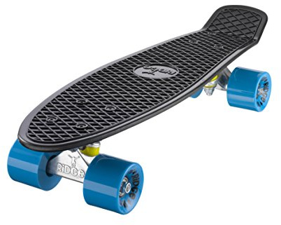 Ridge Skateboards 22 Mini Cruiser Skateboard, Nero/Blu