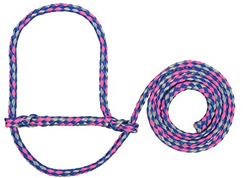 Weaver Livestock Poly Rope Sheep Halter, Modern Style Braid Sheep and Goat Rope Halter, Adjustable Lamb Halter Lead, Livestock Sheep Showing Supplies