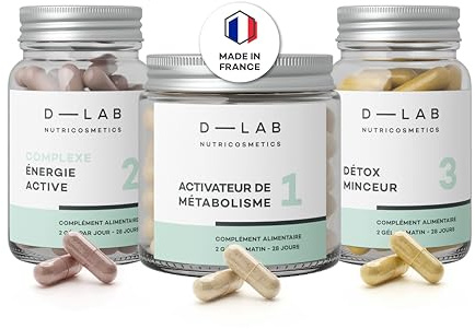 D-LAB Nutricosmetics |Programme Brûle-Graisses | Triple Action | 1 mois | Activation Métabolique | Ingrédients Naturels | Efficacité Clinique | Fabriqué en France