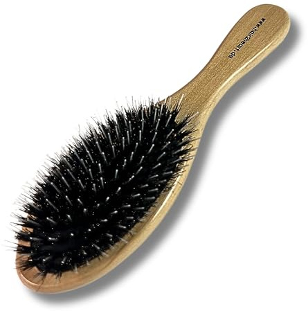 hair2heart Extensions Bürste aus Holz, 22.5cm | Sanfte Pflege und Entwirrung für langanhaltende Schönheit | Haarbürste für Extensions und natürliche Haare