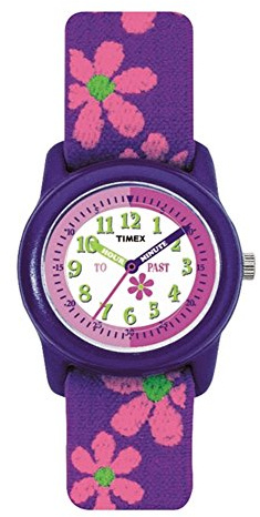 Timex Kids Girl’s Quartz Watch with Multicolour Dial Time Teacher Display and Multicolour Textile Strap - T890224E