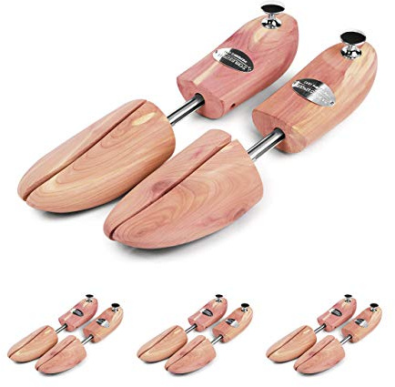 Schlesinger – 4 Paar Premium Herren Schuhspanner aus edlem Zedernholz für Lederschuhe und Sneaker. Modell König. Größe 39 – 48 in Silber oder Gold.