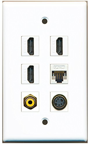 RiteAV - 3 HDMI 1 porta RCA giallo 1 porta S-Video 1 porta Cat5e Ethernet bianco
