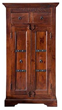 MASSIVMOEBEL24.DE | Oxford Raumteiler Akazie, Farbe:Dunkelbraun lackiert, Größe:72x38x132 cm (BxTxH)