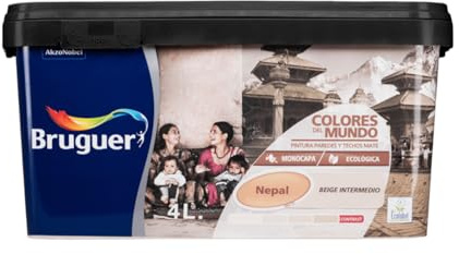 Bruguer Colores del Mundo Pintura para paredes monocapa Nepal Beige Intermedio 4 L