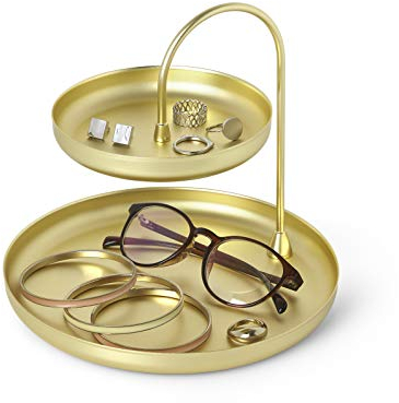 Umbra Poise Vassoio portaoggetti, Acciaio, Ottone